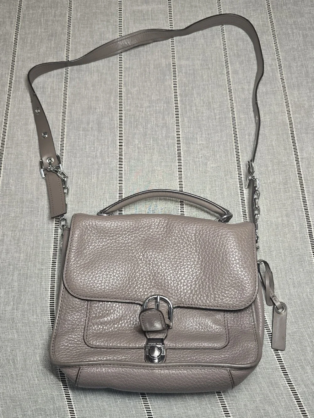 Michael Kors Leather Crossbody Gray-